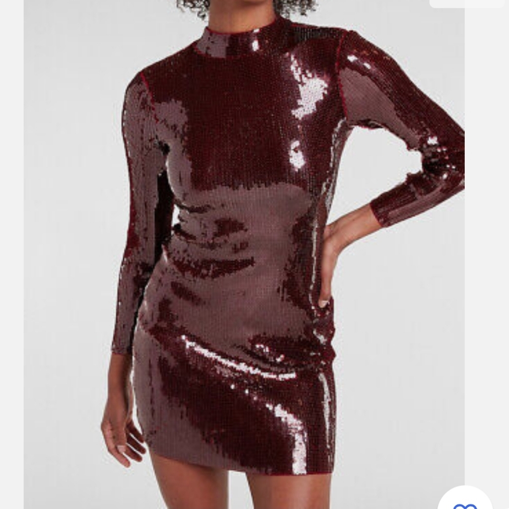 EXPRESS Size S Burgundy Sequin Mini Dress
